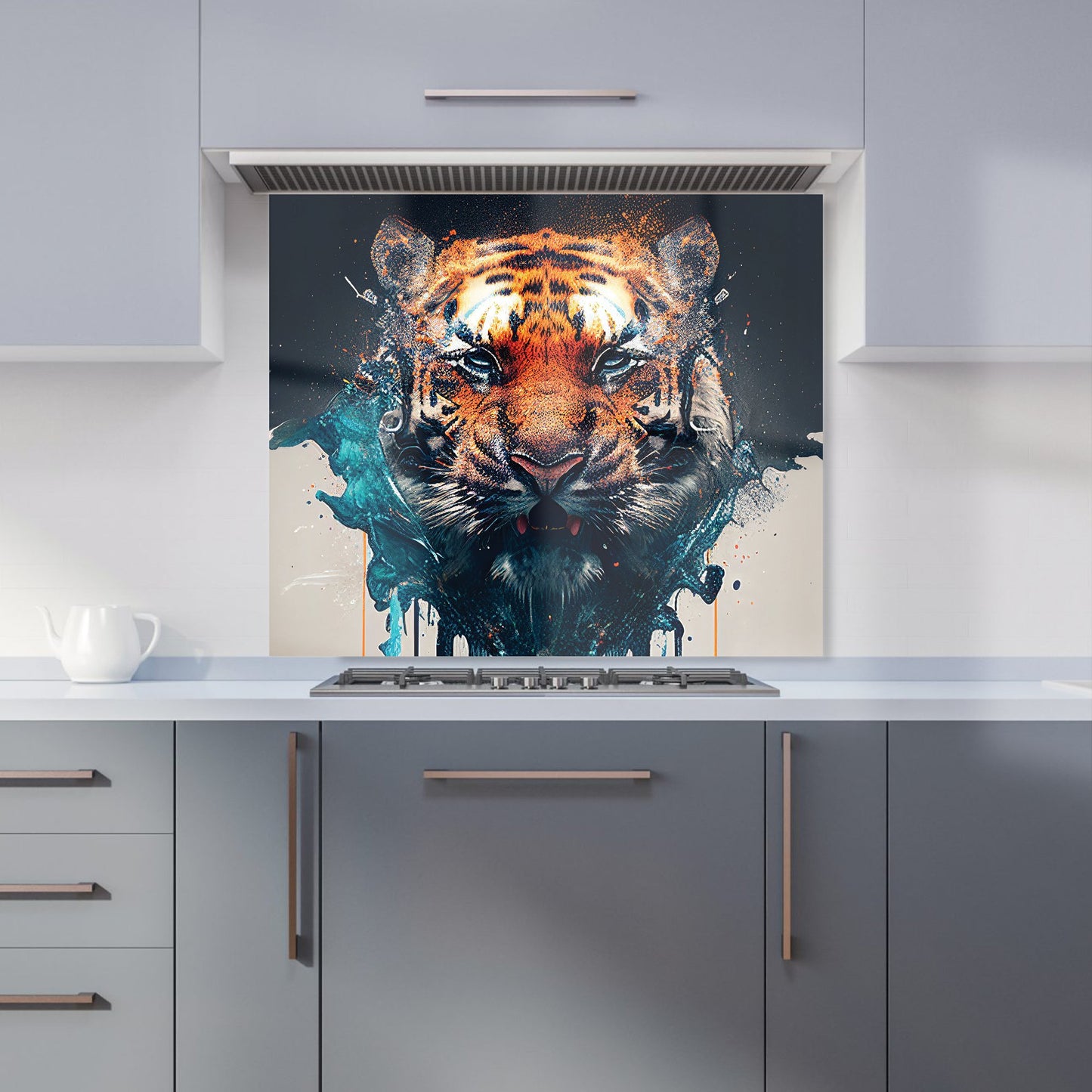 Tiger Face Splashart Kitchen Splashback