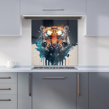 Tiger Face Splashart Kitchen Splashback