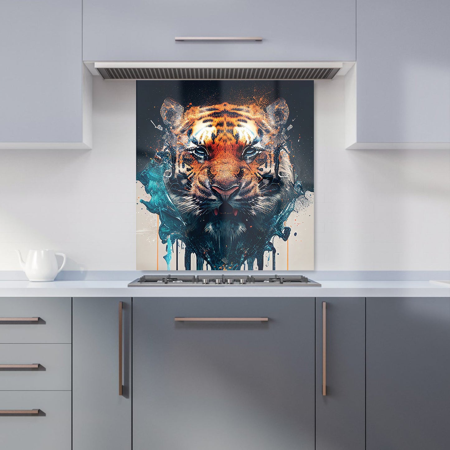 Tiger Face Splashart Kitchen Splashback