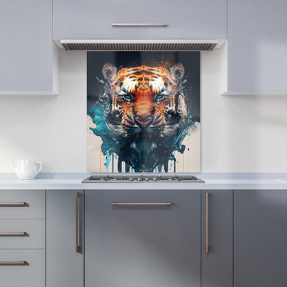 Tiger Face Splashart Kitchen Splashback
