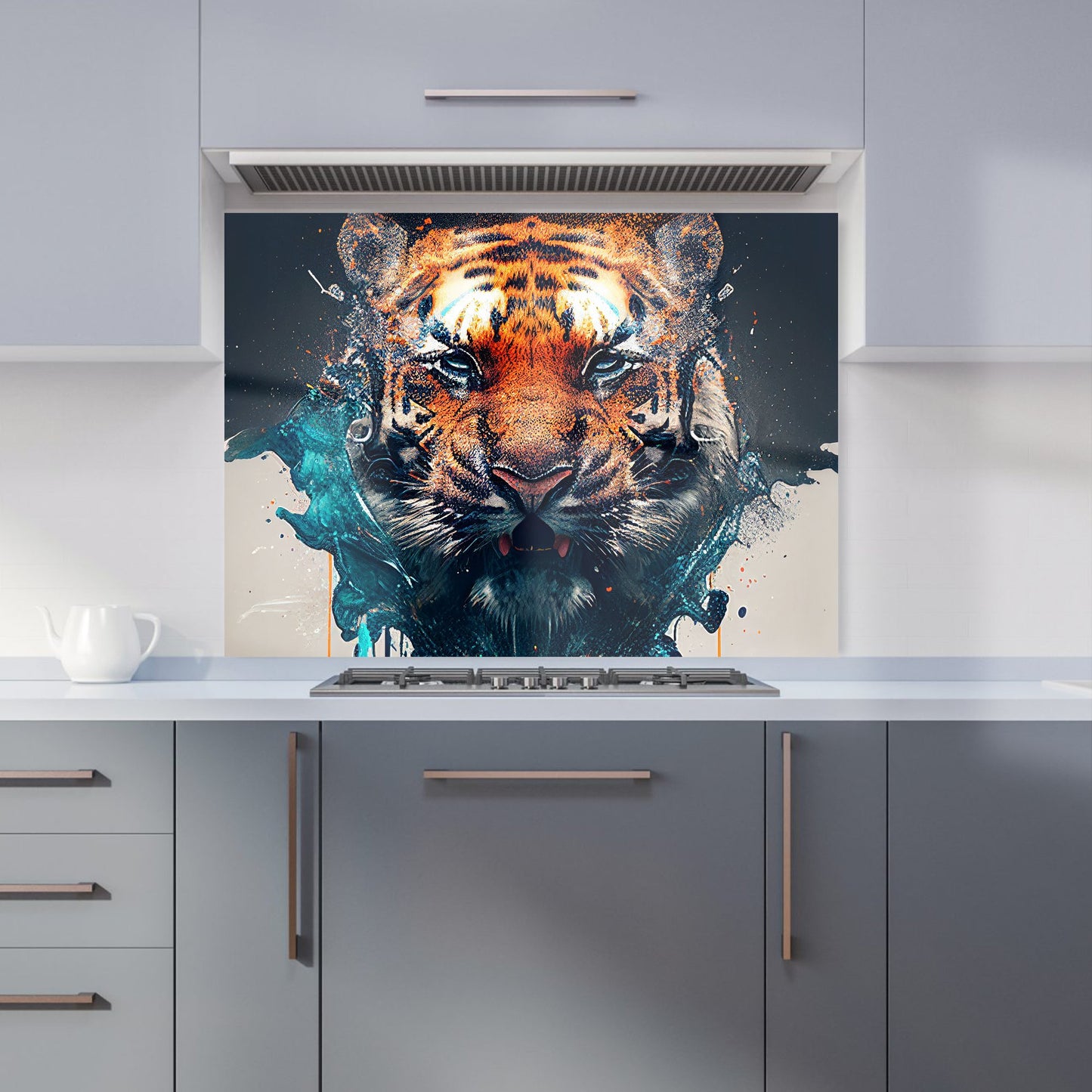 Tiger Face Splashart Kitchen Splashback
