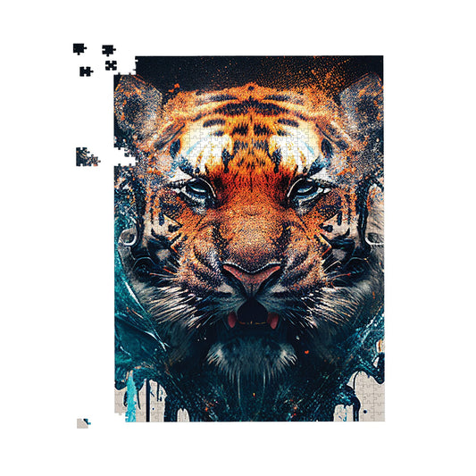 Tiger Face Splashart Jigsaw Puzzle
