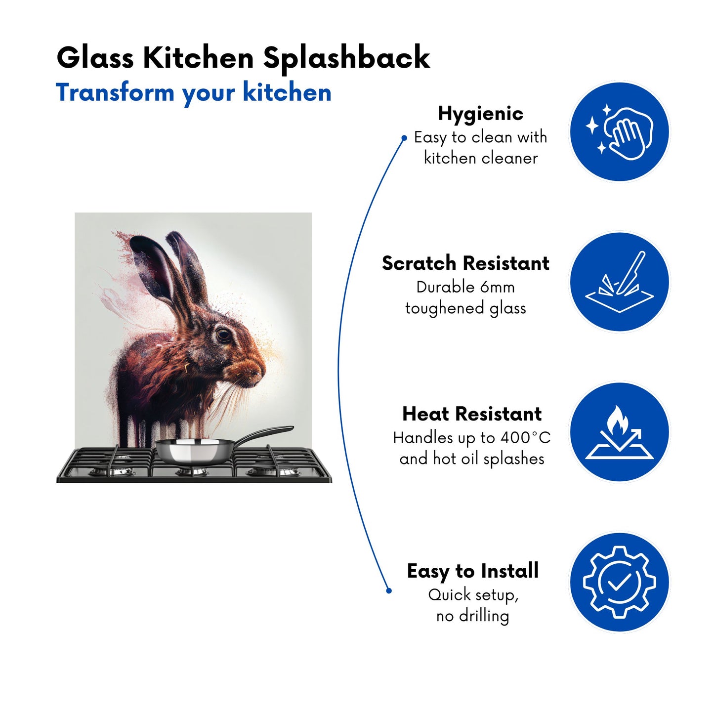 Hare Face Splashart Kitchen Splashback