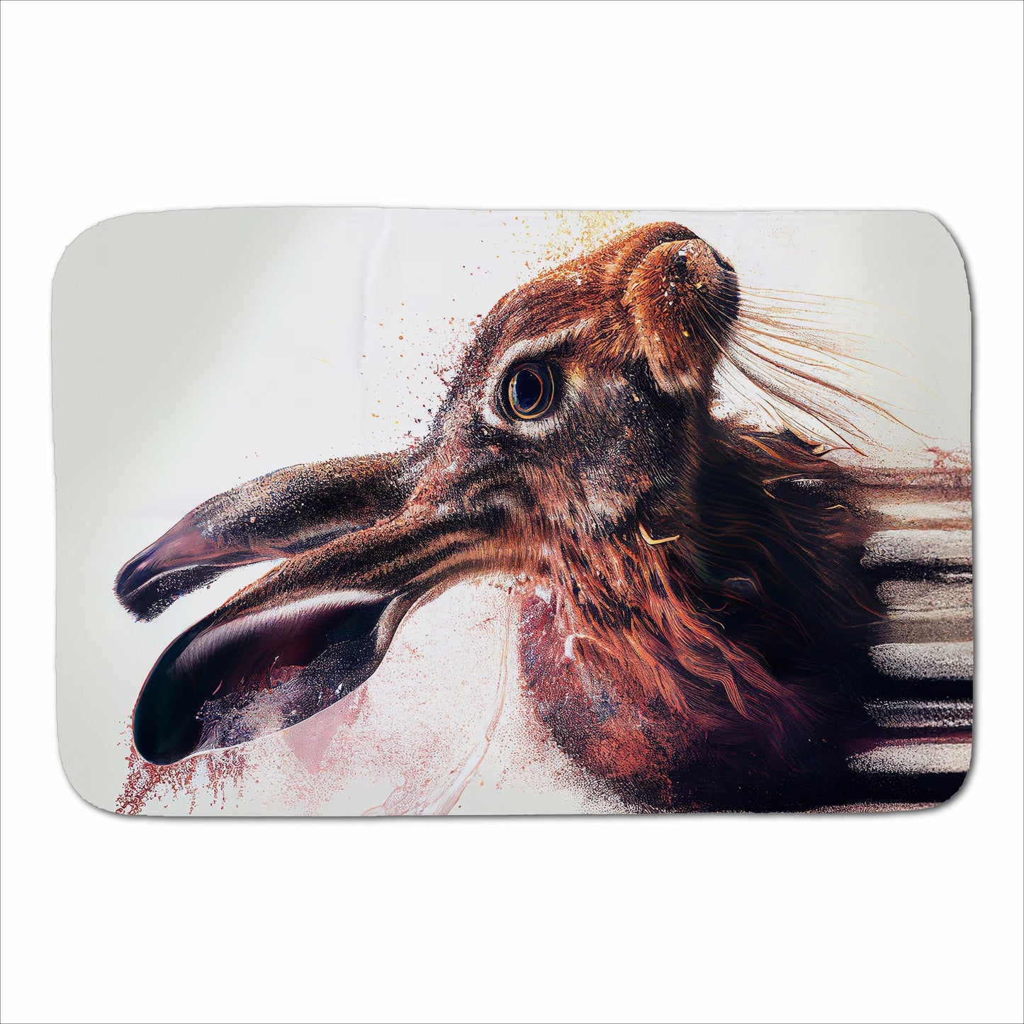 Hare Face Splashart Sherpa Blanket