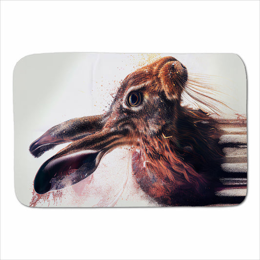 Hare Face Splashart Sherpa Blanket