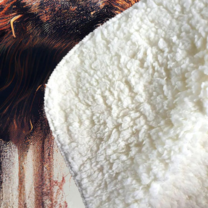 Hare Face Splashart Sherpa Blanket