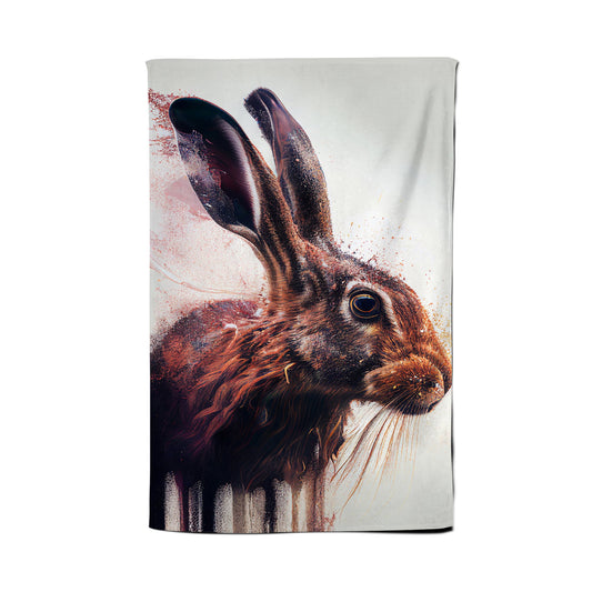 Hare Face Splashart Tea Towel