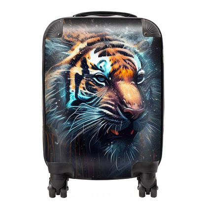 Tiger Face Splashart Dark Background Suitcase