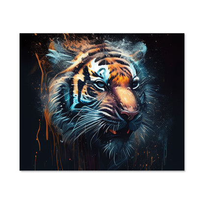 Tiger Face Splashart Dark Background Kitchen Splashback