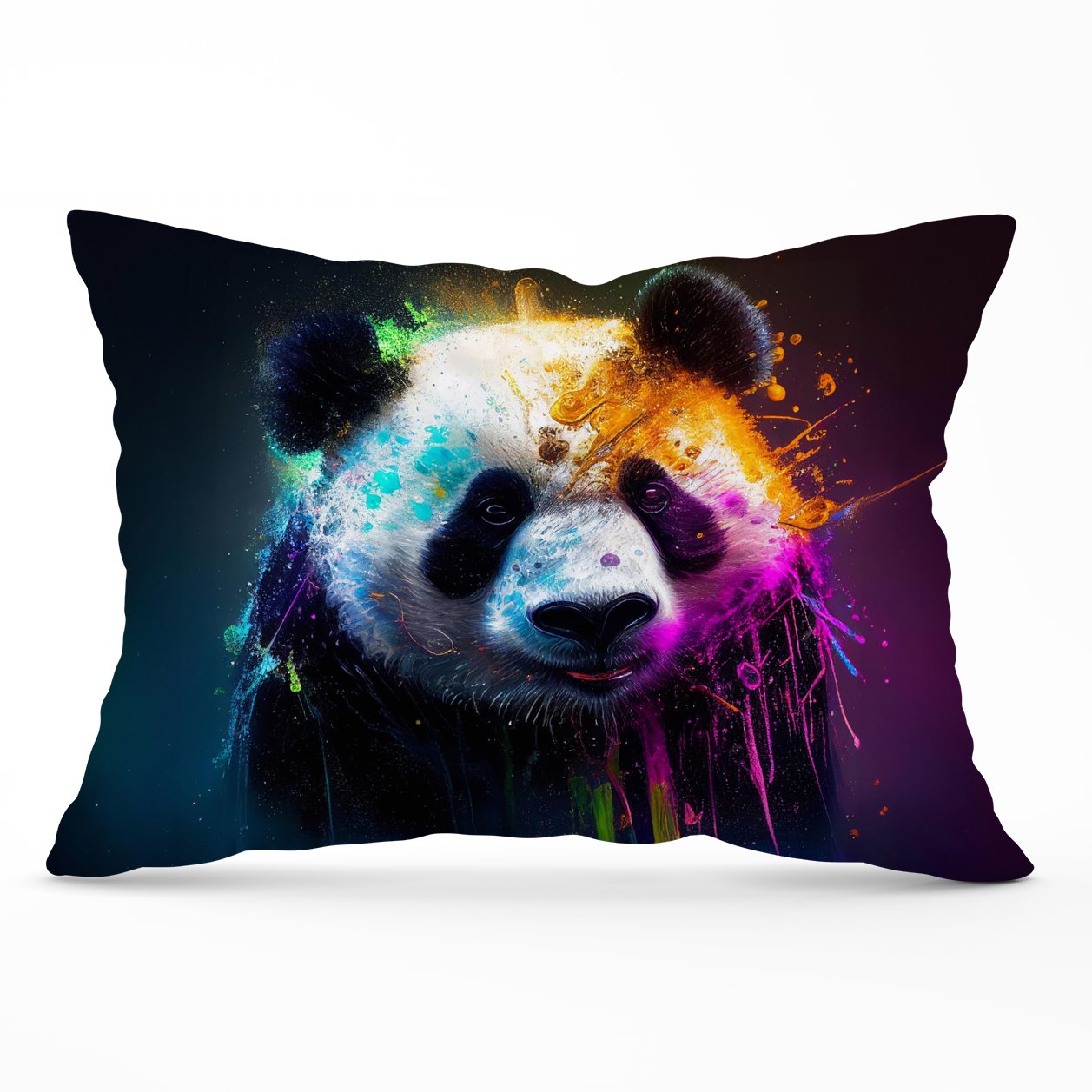 Panda Face Splashart Colourful Cushions