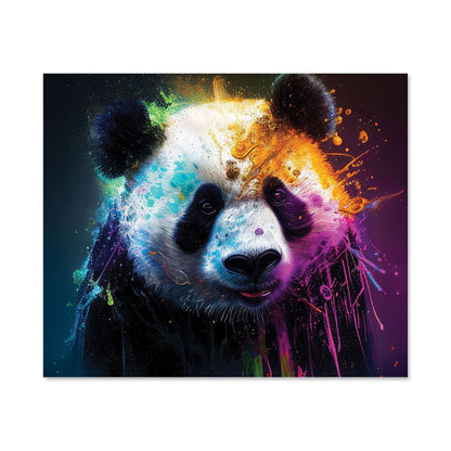 Panda Face Splashart Colourful Kitchen Splashback