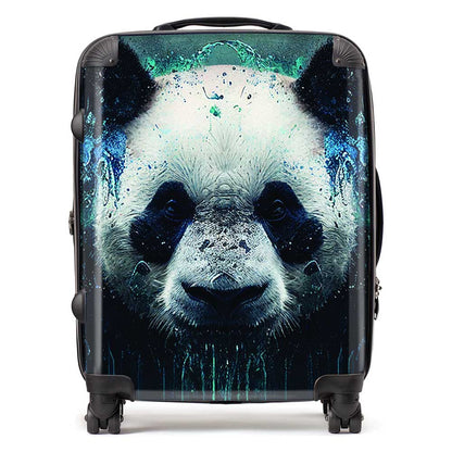 Panda Face Splashart Dark Background Suitcase