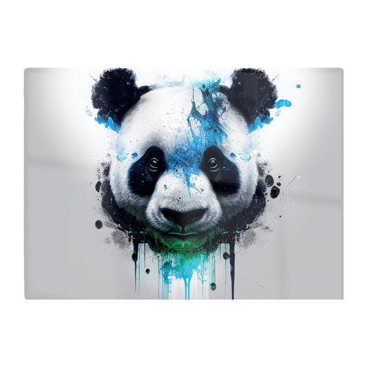 Panda Face Splashart Light Background Glass Chopping Board