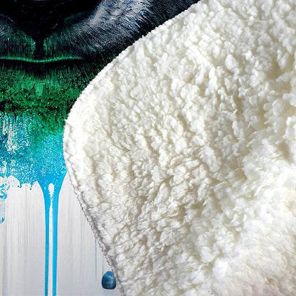 Panda Face Splashart Light Background Sherpa Blanket