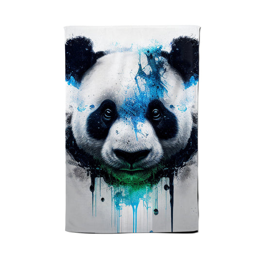 Panda Face Splashart Light Background Tea Towel