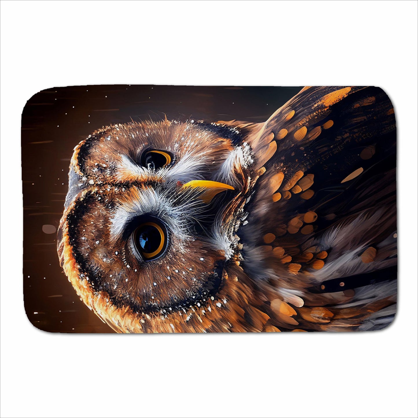 Tawny Owl Face Splashart Dark Background Sherpa Blanket