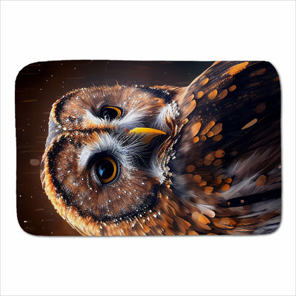 Tawny Owl Face Splashart Dark Background Sherpa Blanket