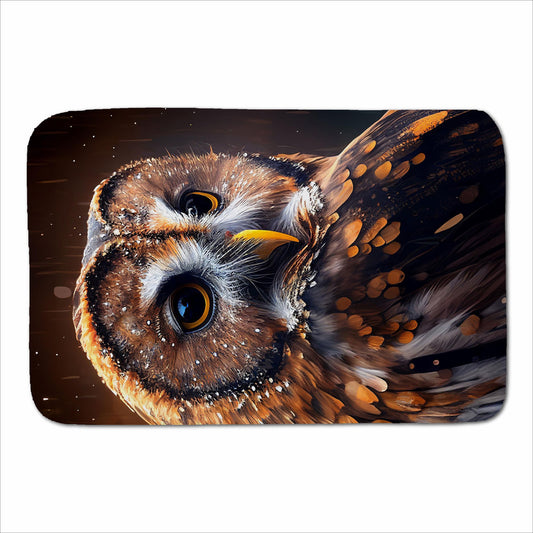 Tawny Owl Face Splashart Dark Background Sherpa Blanket