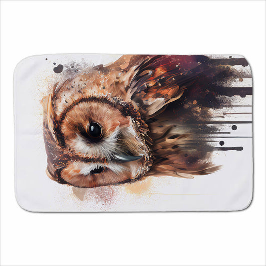 Tawny Owl Face Splashart Light Background Sherpa Blanket