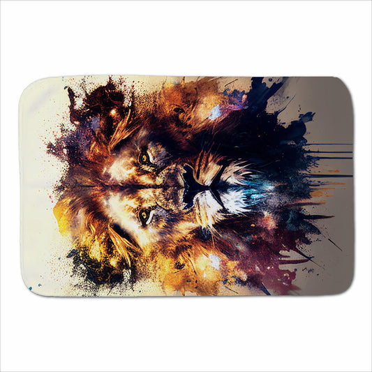 Majestic Lion Face Splashart Sherpa Blanket