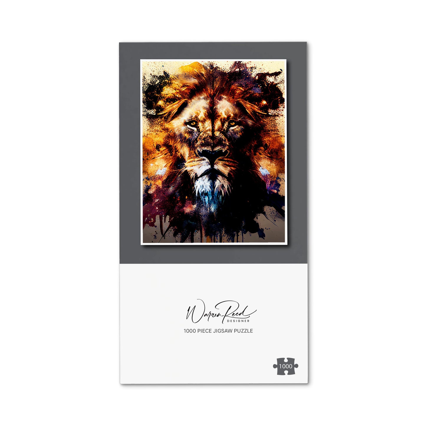 Majestic Lion Face Splashart Jigsaw Puzzle