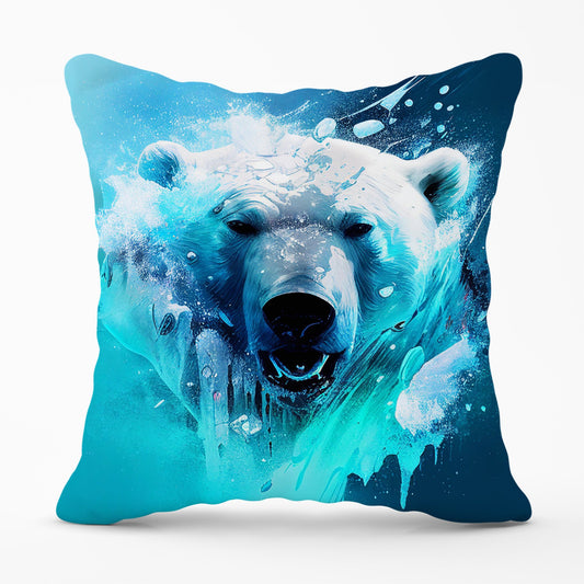 Polar Bear Face Splashart Cushions