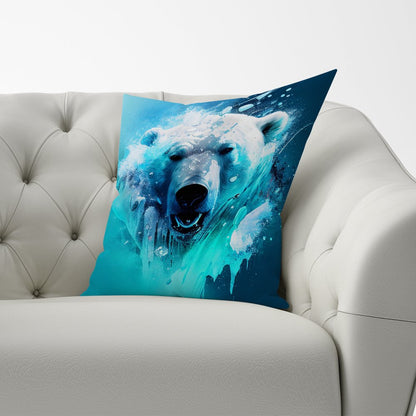 Polar Bear Face Splashart Cushions