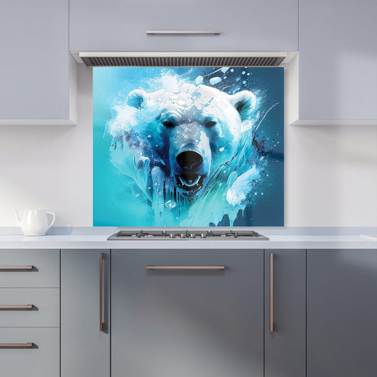 Polar Bear Face Splashart Kitchen Splashback