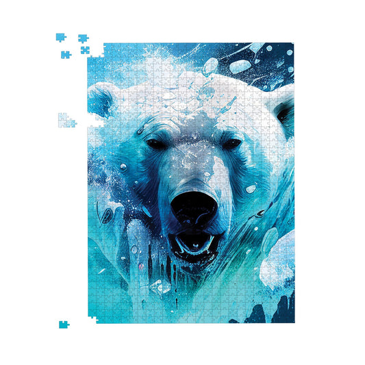 Polar Bear Face Splashart Jigsaw Puzzle
