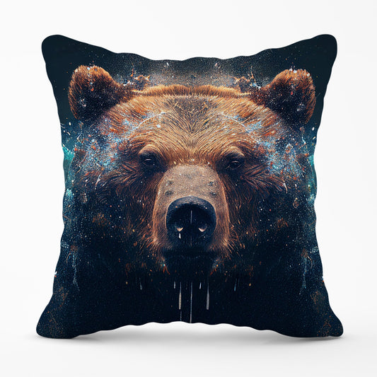 Brown Bear Face Splashart Cushions