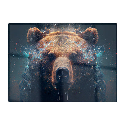 Brown Bear Face Splashart Glass Chopping Board
