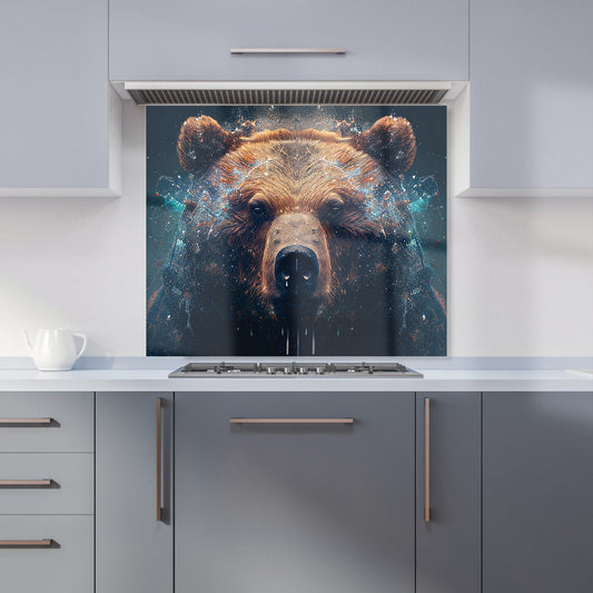 Brown Bear Face Splashart Kitchen Splashback