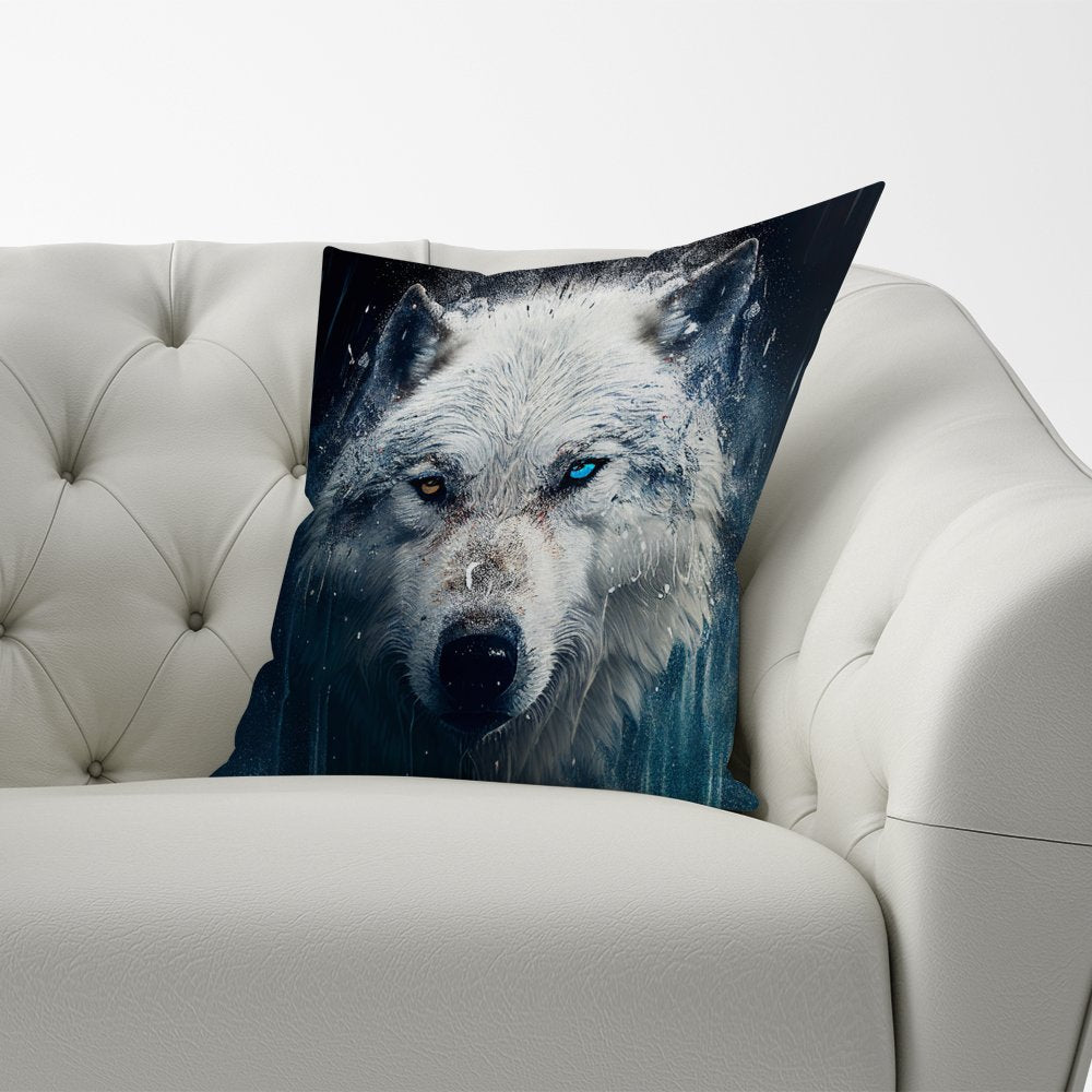 White Wolf Face Splashart Cushions
