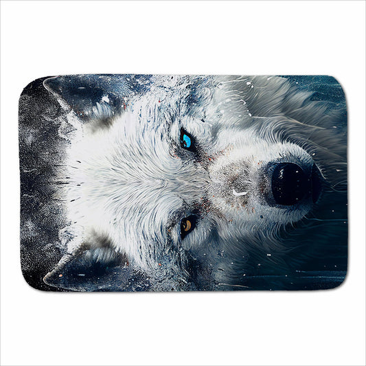 White Wolf Face Splashart Sherpa Blanket