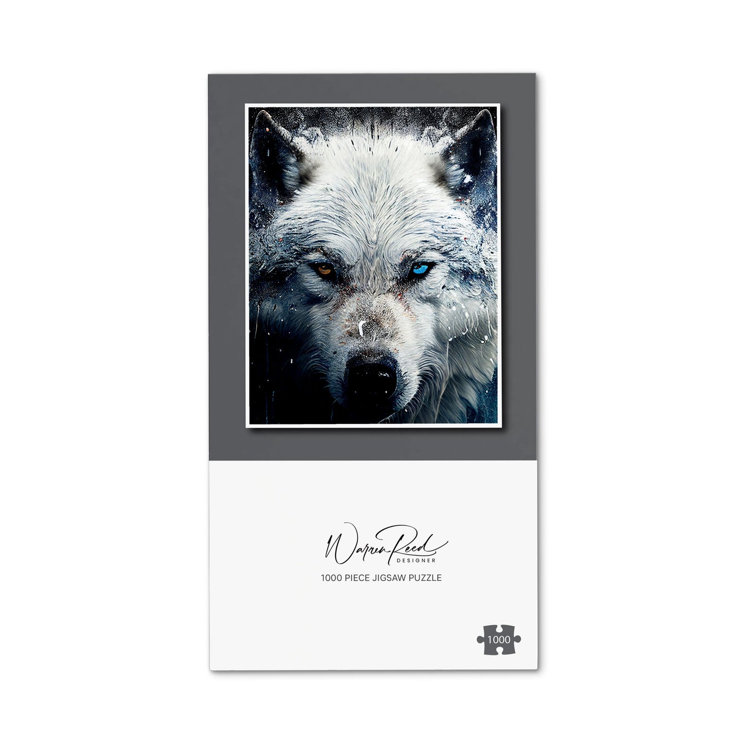 White Wolf Face Splashart Jigsaw Puzzle