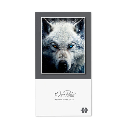 White Wolf Face Splashart Jigsaw Puzzle