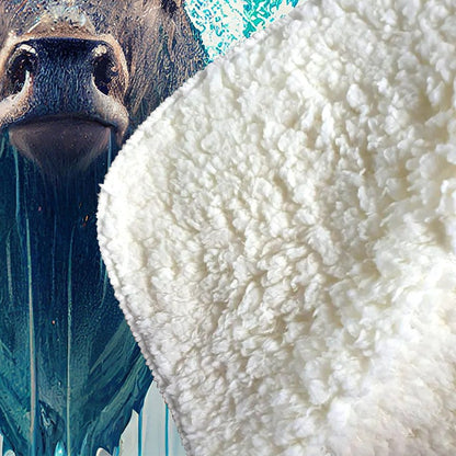 Stag Face Splashart Sherpa Blanket