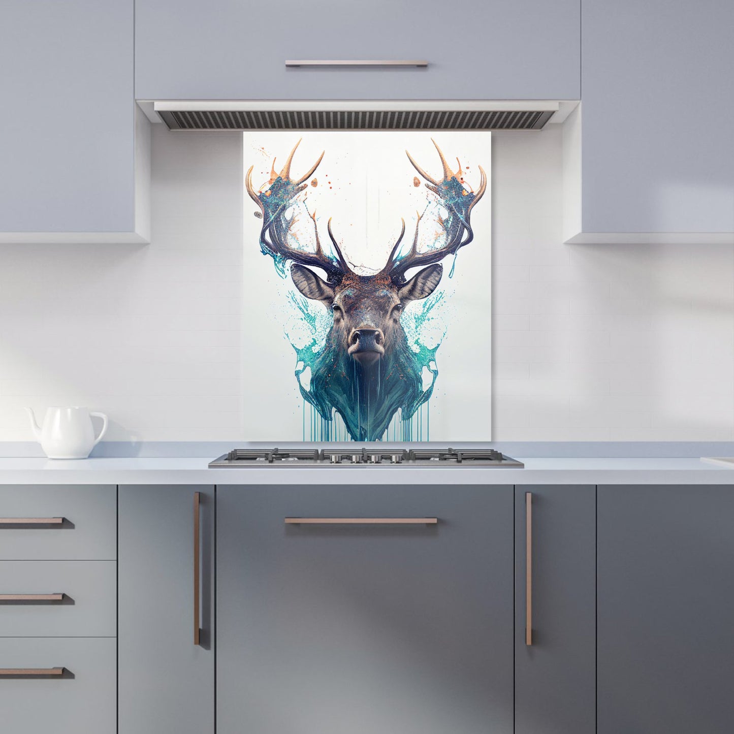 Stag Face Splashart Kitchen Splashback