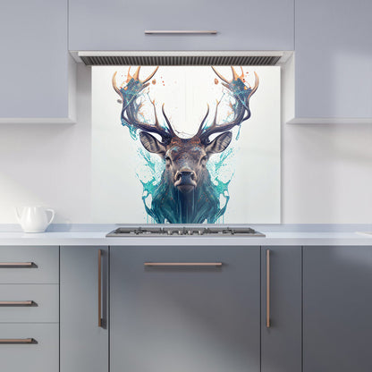 Stag Face Splashart Kitchen Splashback
