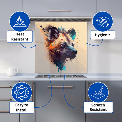 Hyena Face Splashart Light Background Kitchen Splashback
