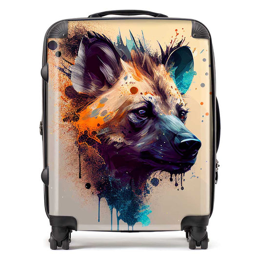 Hyena Face Splashart Light Background Suitcase