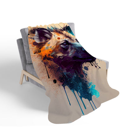 Hyena Face Splashart Light Background Sherpa Blanket