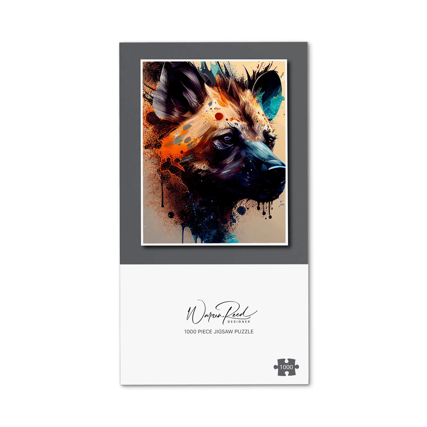 Hyena Face Splashart Light Background Jigsaw Puzzle