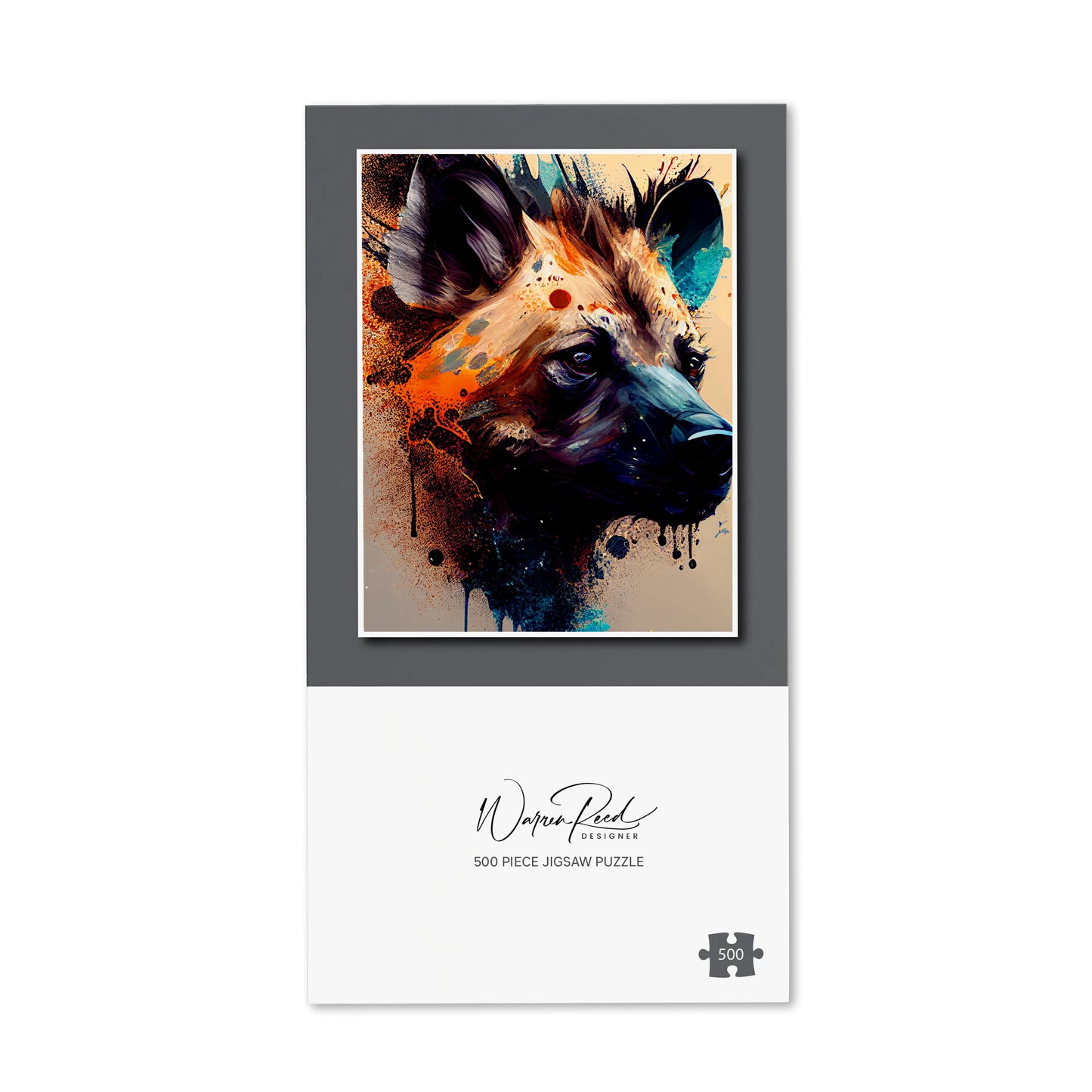 Hyena Face Splashart Light Background Jigsaw Puzzle