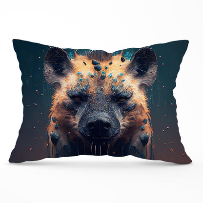 Hyena Face Splashart Dark Background Cushions