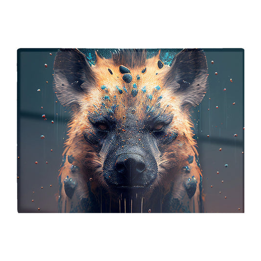 Hyena Face Splashart Dark Background Glass Chopping Board