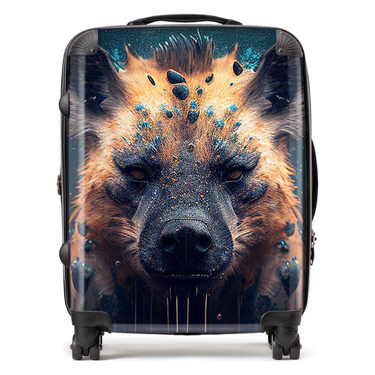 Hyena Face Splashart Dark Background Suitcase