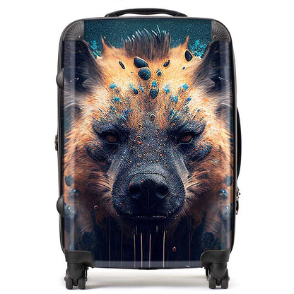 Hyena Face Splashart Dark Background Suitcase