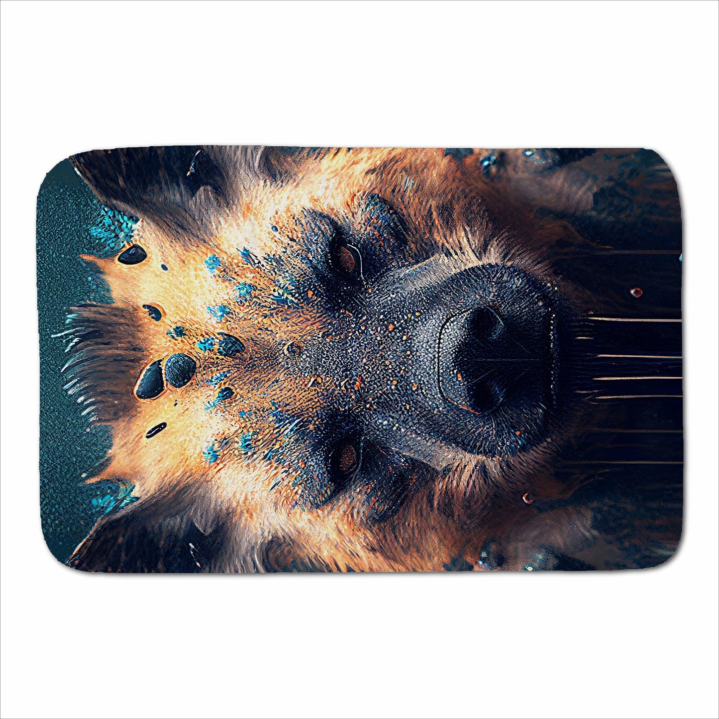 Hyena Face Splashart Dark Background Sherpa Blanket