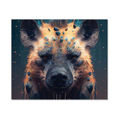 Hyena Face Splashart Dark Background Kitchen Splashback